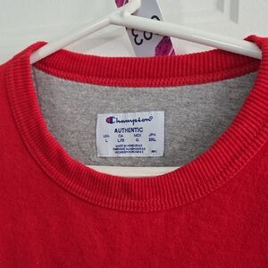 Champion Long Sleeve Pull Over Sweatshirt Sz Large Red